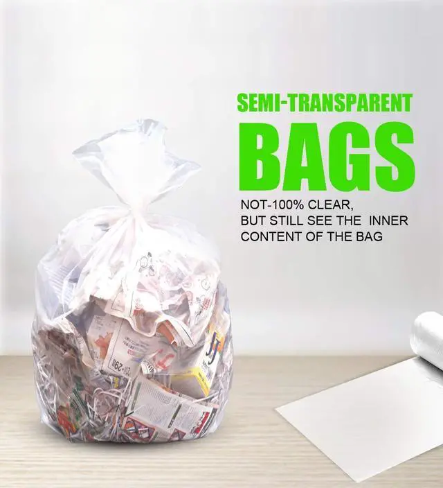 Alt view image 2 of 6 - Small Clear Trash Bags 2.6 Gallon Garbage Bags Wastebasket Bin Liners 220 Count Plastic Trash Bags for Bathroom Bedroom Office Garbage Can (220 count)
