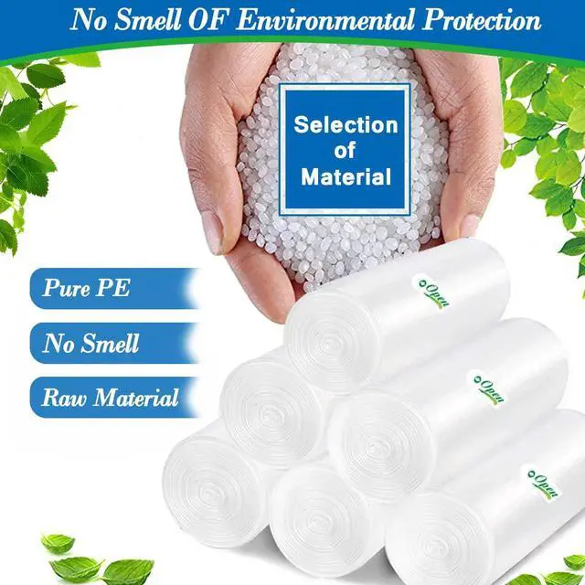 Alt view image 3 of 7 - 1.2 gallon trash can liners,Small clear Garbage Bags 300,Extra Strong 1.2 Gal Trash Bag,Fit 4.5-6 liters trash Bin Liners for Home Office Kitchen