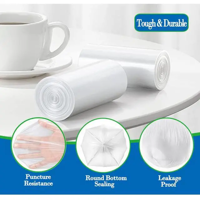 Alt view image 6 of 7 - 1.2 gallon trash can liners,Small clear Garbage Bags 300,Extra Strong 1.2 Gal Trash Bag,Fit 4.5-6 liters trash Bin Liners for Home Office Kitchen