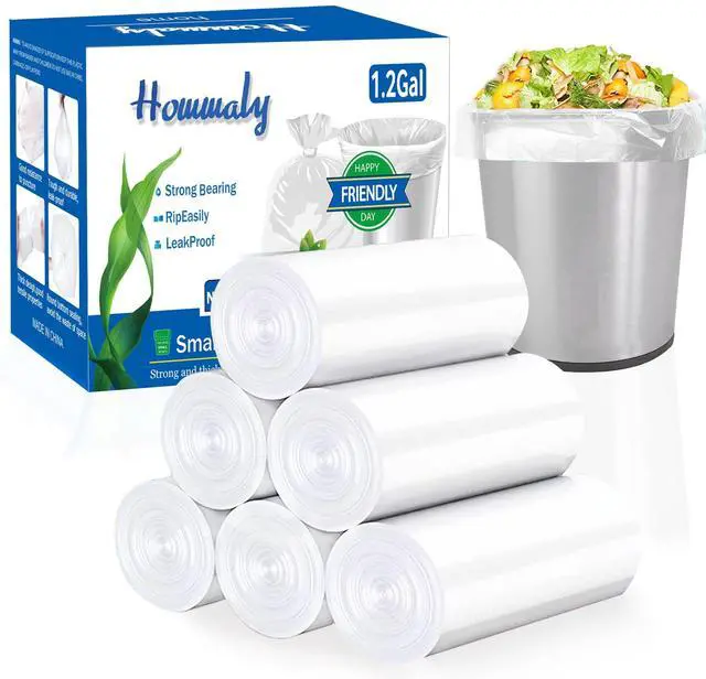Main image of 1.2 gallon trash can liners,Small clear Garbage Bags 300,Extra Strong 1.2 Gal Trash Bag,Fit 4.5-6 liters trash Bin Liners for Home Office Kitchen