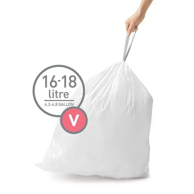 Alt view image 2 of 4 - Code V 60 Count, Dispenser Pack Custom Fit Liners, Drawstring Trash Bags, 16-18 Liter / 4.2-4.8 Gallon, White