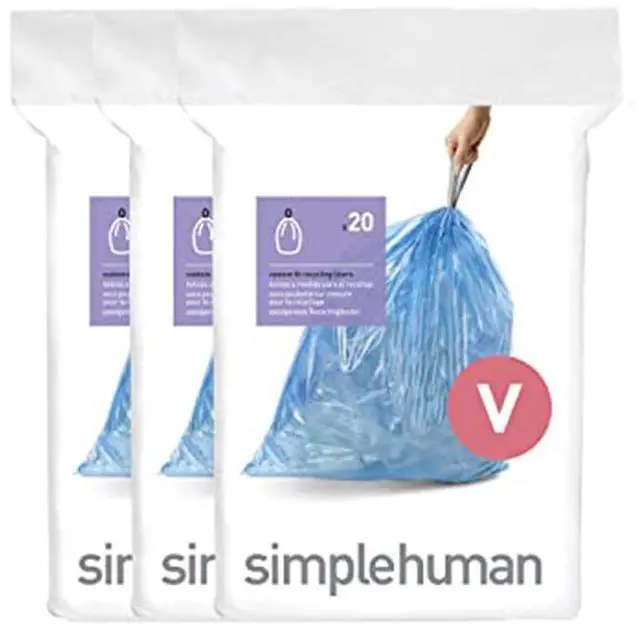 Main image of Code V 60 Count Custom Fit Liners, Drawstring Kitchen Trash Bags, One-by-One Mess-Free Dispense, Extra Thick & Double Seamed, 50% PCR Plastic, 16-18 Liter / 4.2-4.8 Gallon, Blue