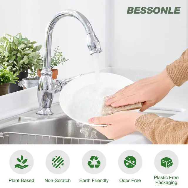 Alt view image 4 of 7 - 24 Pack Natural Scouring Pads - Heavy Duty Scrubbing Pads for Dishes - Non-Scratch - Reusable - Natural, Eco-Friendly, Biodegradable Sisal Fibers Sponges for Dishes, Compostable