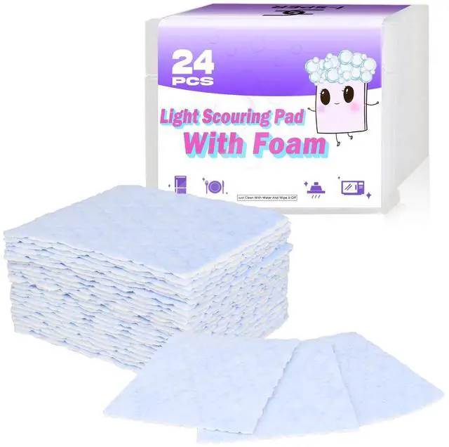 Main image of 24 Pack Scouring Scrub Pad Singles with Foam | Multi-Surface | Non-Scratch