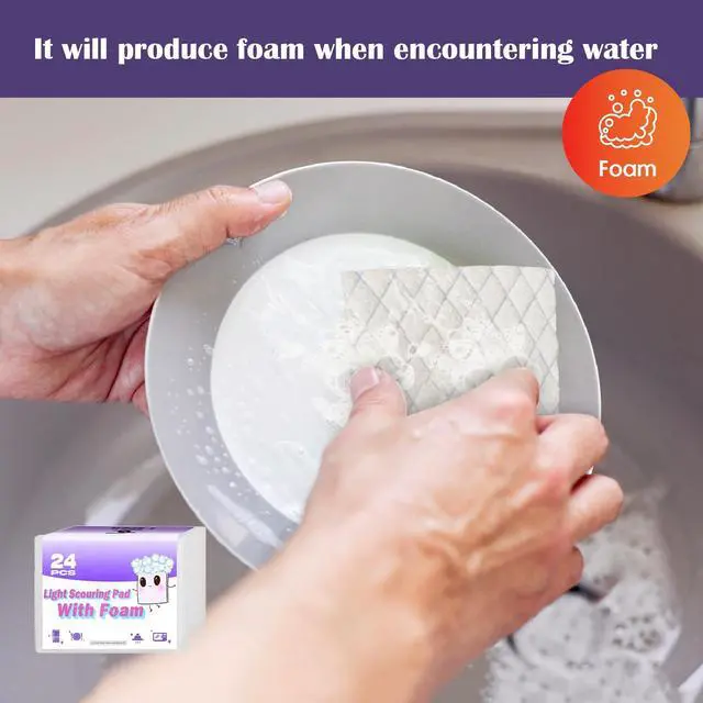 Alt view image 5 of 7 - 24 Pack Scouring Scrub Pad Singles with Foam | Multi-Surface | Non-Scratch