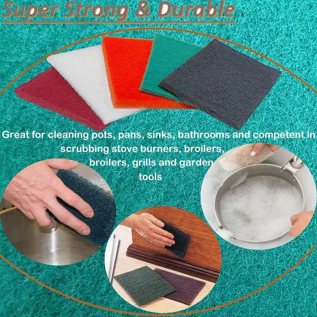Alt view image 5 of 7 - 15 Pack 6 x 9 Inch Hand Pads Coarse Medium Fine Superfine 5 Different Specifications Assortment General Purpose Scouring Pad Ideal for Garden Tools and Grills,Automotive Body Tools