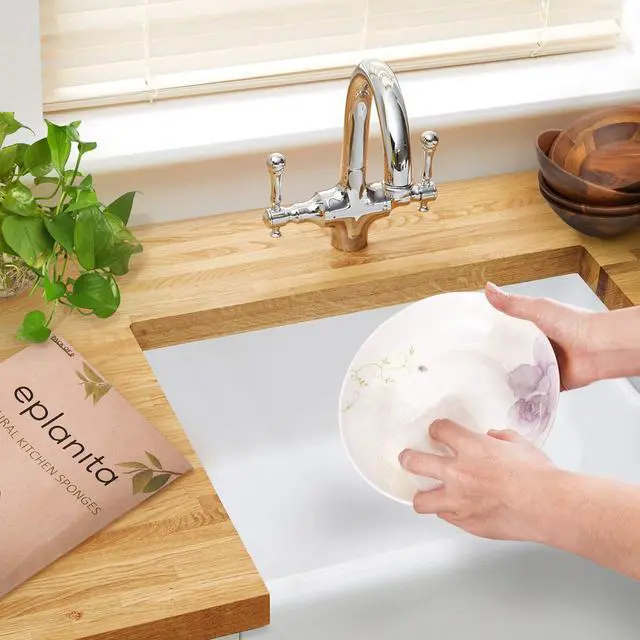 Alt view image 5 of 7 - Natural Dishwashing Sponges (Pack of 6), Kitchen Eco Scrub Scourer, Natural Loofah Plant, Biodegradable and Zero Waste