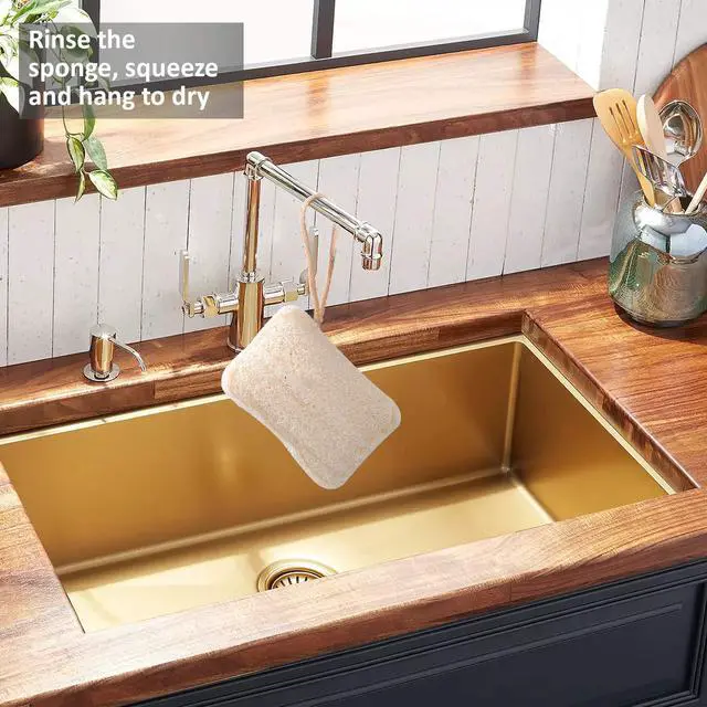 Alt view image 6 of 7 - Natural Dishwashing Sponges (Pack of 6), Kitchen Eco Scrub Scourer, Natural Loofah Plant, Biodegradable and Zero Waste