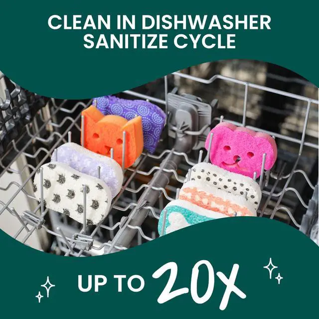 Alt view image 6 of 7 - Purrfectly Clean Non-Scratch Scrub Sponge, Two- Sided, Limited Edition, 1 Sponge