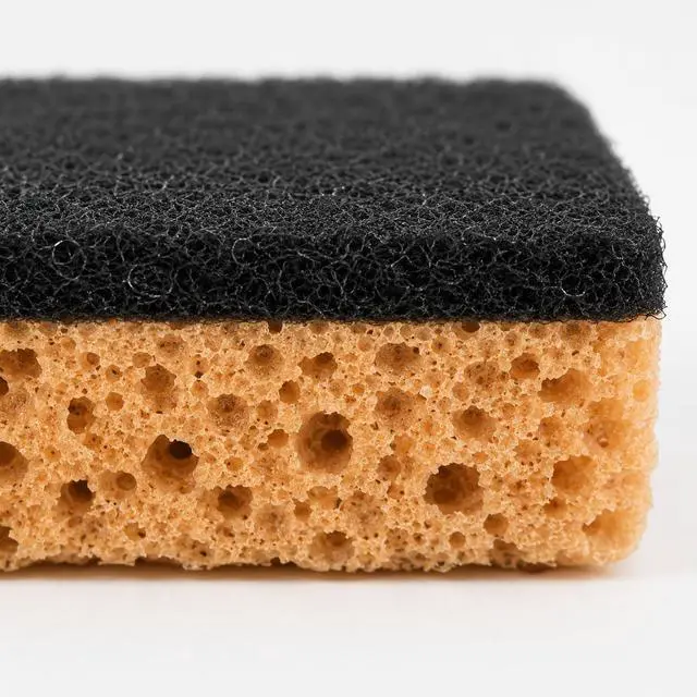 Alt view image 4 of 7 - 10-Pack Heavy Duty Scrub Sponges, Dual-Sided Kitchen Cleaning Sponges for Dishwashing, Non-Scratch Scrubbers for Pots, Pans, and Household Cleaning, 3.7" x 2.4" x 1.2" (Yellow & Black)