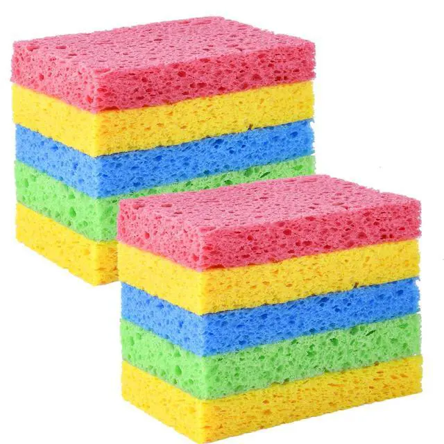 Main image of Sponge Kitchen Natural Cellulose Sponges 10 Pack Compressed Sponges for Cleaning Reusable Dish Sponge Kitchen Non-Scratch DIY