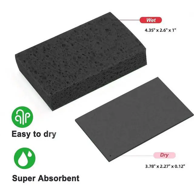 Alt view image 3 of 7 - 6 - Pack Non-Scratch Scrub Sponges - Sponge for Dishes and Washing Dishes, Cleaning Pads for Kitchen Home and MoreBlack
