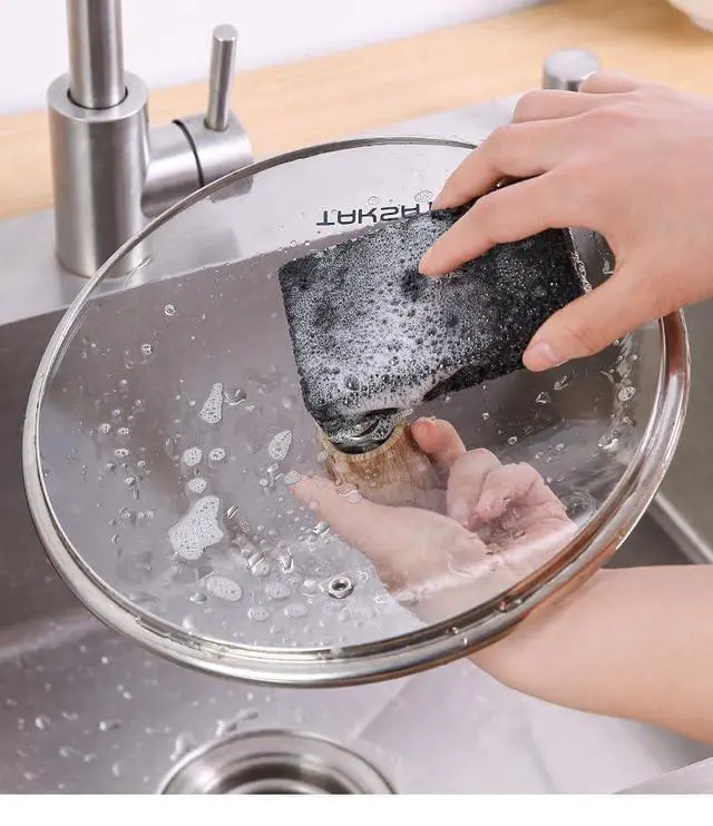 Alt view image 6 of 7 - 6 - Pack Non-Scratch Scrub Sponges - Sponge for Dishes and Washing Dishes, Cleaning Pads for Kitchen Home and MoreBlack