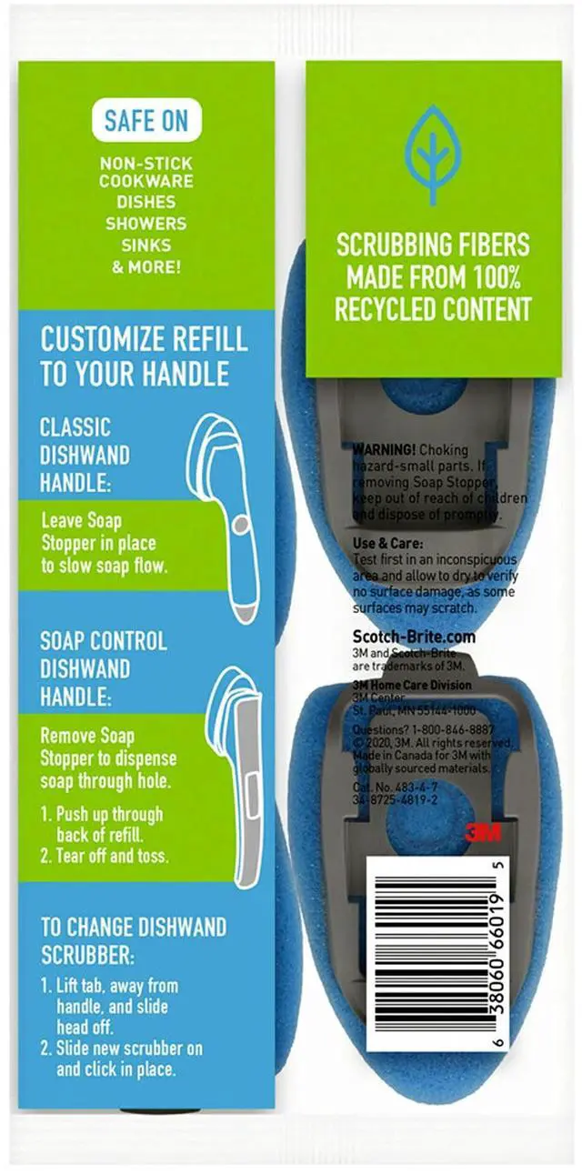Alt view image 3 of 7 - Non-Scratch Dishwand Refills, 4 Refills