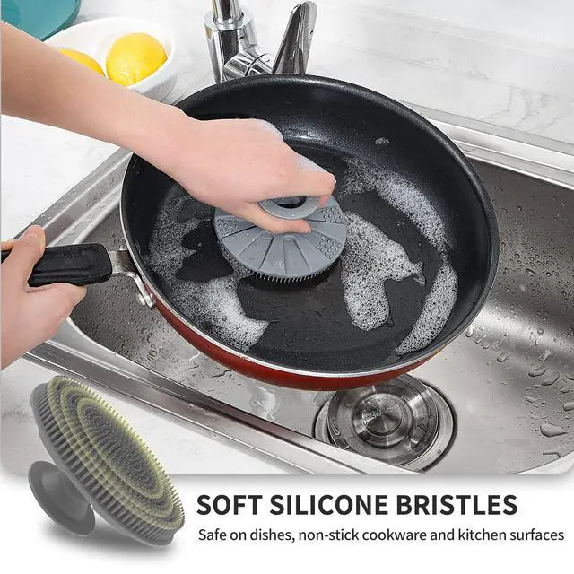 Alt view image 3 of 6 - Silicone Dish Scrubber, Non-Scratch Scrub Spong for Washing Dish, Pot, Pan