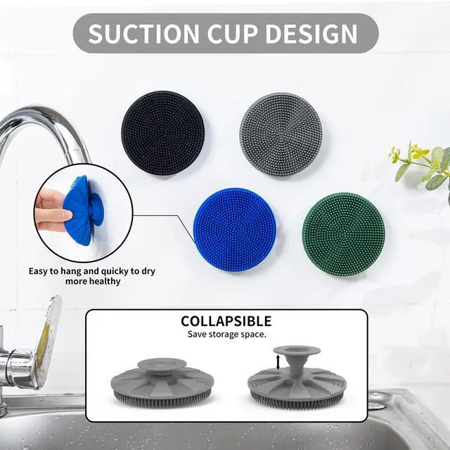 Alt view image 4 of 6 - Silicone Dish Scrubber, Non-Scratch Scrub Spong for Washing Dish, Pot, Pan