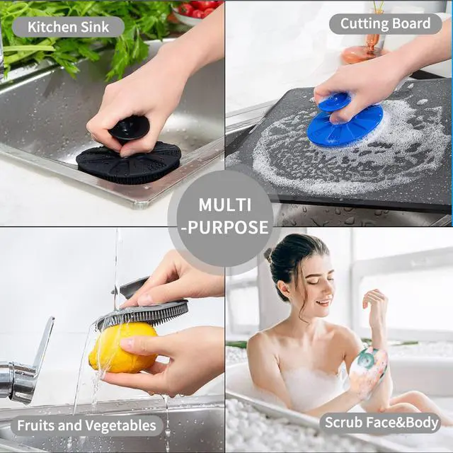 Alt view image 6 of 6 - Silicone Dish Scrubber, Non-Scratch Scrub Spong for Washing Dish, Pot, Pan