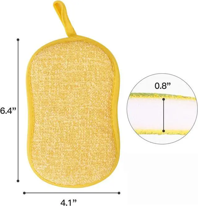 Alt view image 6 of 6 - Multipurpose Kitchen Scrub Sponges, Heavy Duty Cleaning Non-Scratch Scrub Sponge, Reusable Microfiber Sponge for Household Cleaning, Six Color Packaging (6pcs)