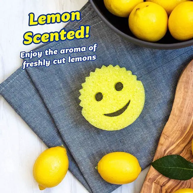 Alt view image 2 of 7 - Sponge - Lemon Fresh Scent - Scratch-Free Multipurpose Dish Sponge - BPA Free & Made with Polymer Foam - Stain & Odor Resistant Kitchen Sponge (1 Count)