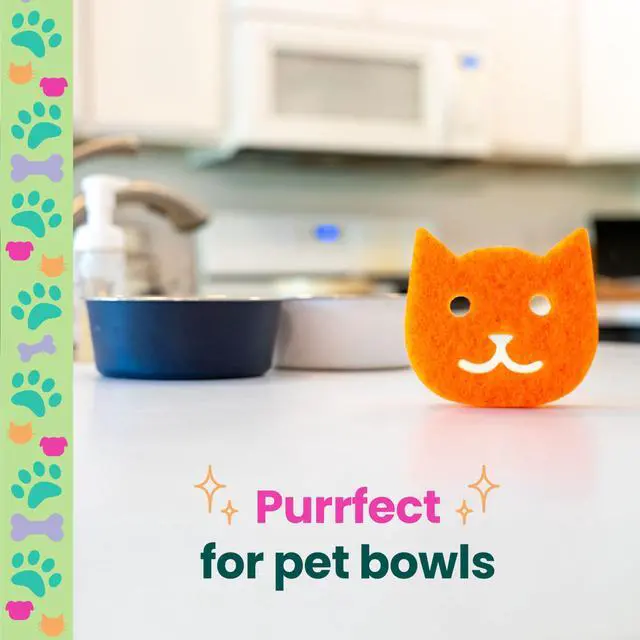 Alt view image 7 of 7 - Purrfectly Clean Non-Scratch Scrub Sponge, Two- Sided, Limited Edition, 1 Sponge