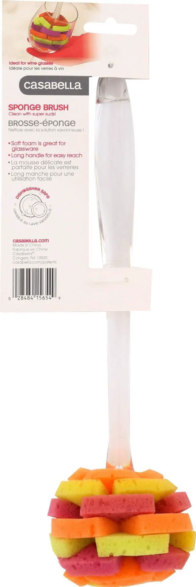 Alt view image 2 of 6 - Plum/Lime/Orange Multicolor Clear Sponge Brush, 1 EA