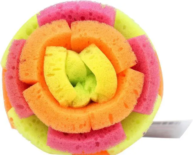 Alt view image 6 of 6 - Plum/Lime/Orange Multicolor Clear Sponge Brush, 1 EA