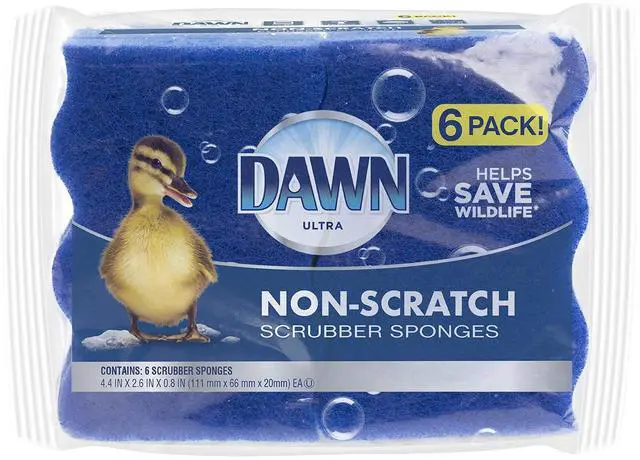 Main image of Non-Scratch Scrubber Sponges, Blue (Pack of 6)