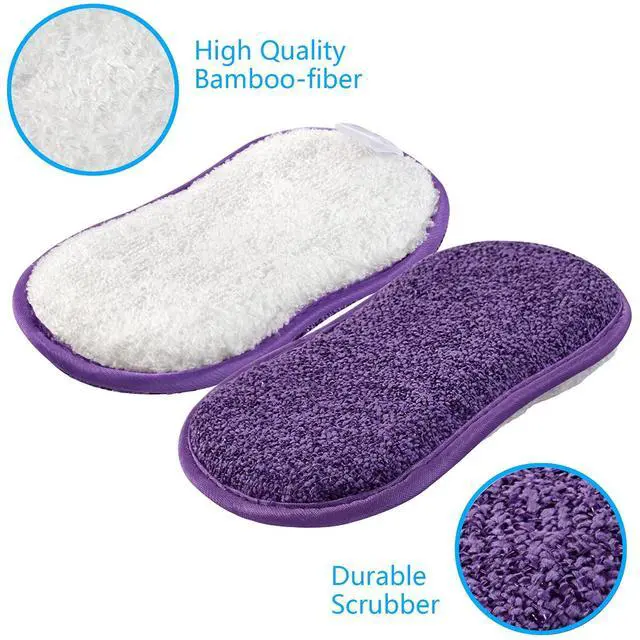 Alt view image 3 of 7 - Kitchen Dish Sponge Scrubber Non Scratch, Dishcloth No Odor Reusable Washable Multipurpose Scrub Pads Sponges Heavy Duty for Dawn Dish Soap Cleaning of Sink Pans