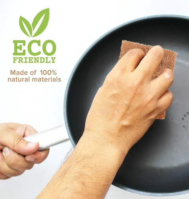 Alt view image 4 of 7 - Natural Scouring Pads (12 Pack) - Eco Friendly Scrubbing Pads for Kitchen Cleaning, Dishes, and Pots - Non-Scratch Kitchen Scrubbers - 100% Natural Sisal Fibers (12 Pack)