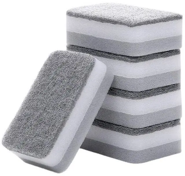 Main image of 10 Pieces Dishwashing Sponge Kitchen Dishwashing Sponge Non Scratch Scouring Pad Non-Scratch Scouring Pad Non Scratch Sponge Double-Sided Cleaning Sponge Non-Scratch Scrub Sponge, Grey