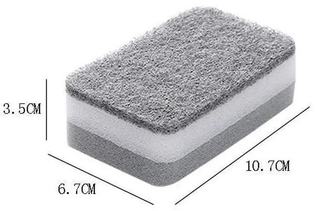 Alt view image 2 of 7 - 10 Pieces Dishwashing Sponge Kitchen Dishwashing Sponge Non Scratch Scouring Pad Non-Scratch Scouring Pad Non Scratch Sponge Double-Sided Cleaning Sponge Non-Scratch Scrub Sponge, Grey
