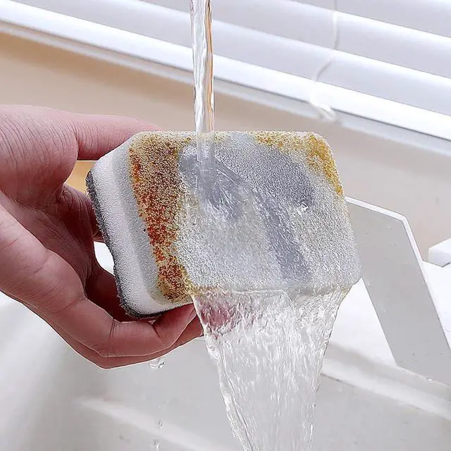 Alt view image 5 of 7 - 10 Pieces Dishwashing Sponge Kitchen Dishwashing Sponge Non Scratch Scouring Pad Non-Scratch Scouring Pad Non Scratch Sponge Double-Sided Cleaning Sponge Non-Scratch Scrub Sponge, Grey