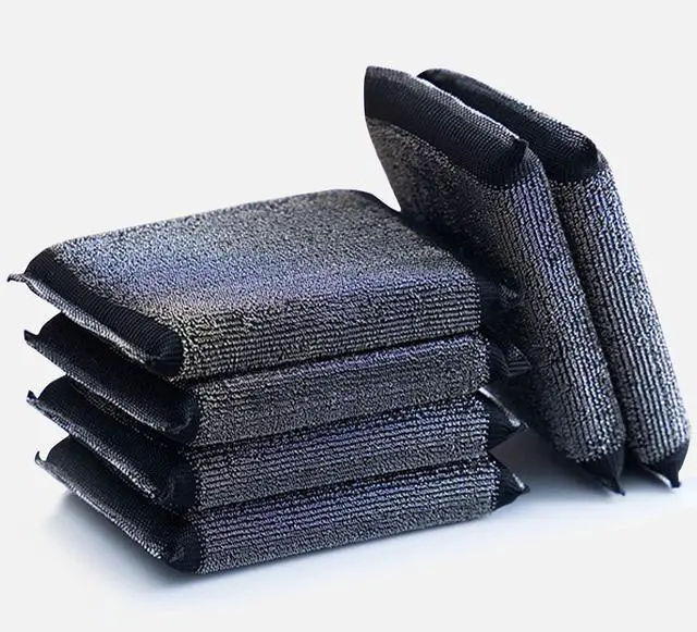Main image of Steel Wool Scrubber Dish Sponges - Kitchen Scrubbing Pads Pot Scrubber for Kitchen Non Scratch, Soft and Fast sponges for Cleaning (6 Pack)
