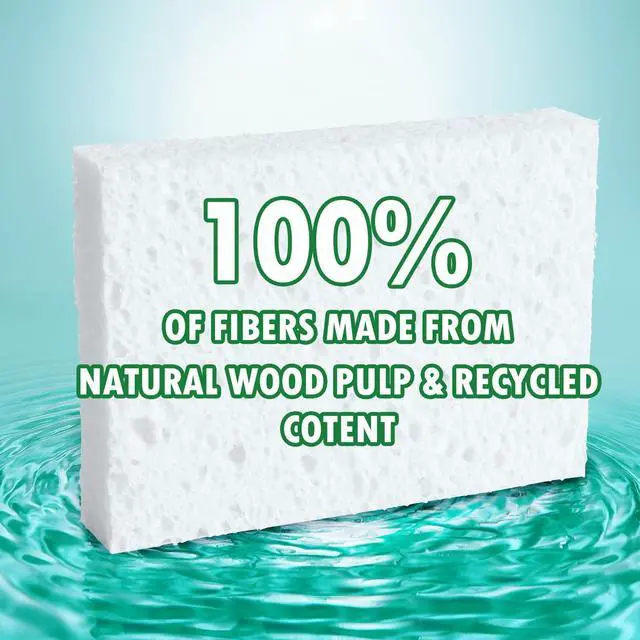 Alt view image 2 of 6 - 12 Pack Dishwashing Sponges Natural Cellulose Sponges Plant Based Resilient and Reusable Soft Dish Sponges for Washing Dishes DIY Craft Sponge for Fun