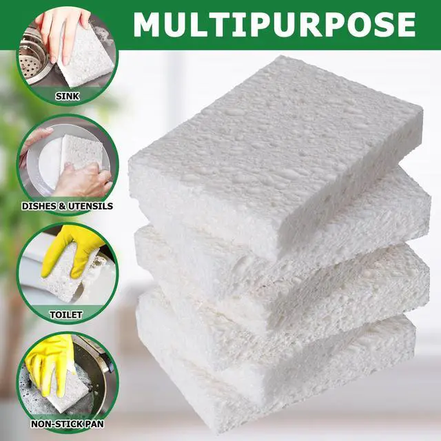 Alt view image 6 of 6 - 12 Pack Dishwashing Sponges Natural Cellulose Sponges Plant Based Resilient and Reusable Soft Dish Sponges for Washing Dishes DIY Craft Sponge for Fun