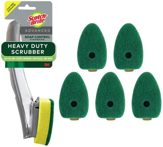 Main image of Heavy Duty Advanced Soap Control Dishwand Kit, Includes 1 Wand & 5 Refill Pads, Control Soap With A Button, Keep Your Hands Out Of Dirty Water