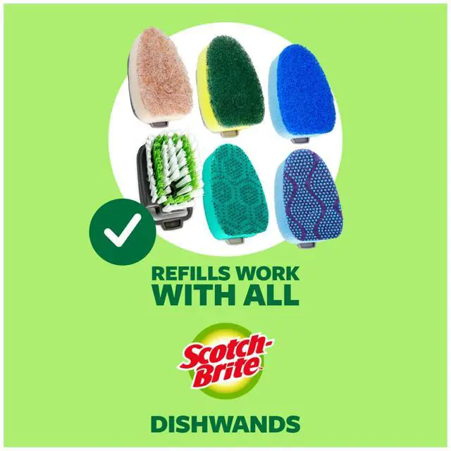 Alt view image 6 of 7 - Heavy Duty Advanced Soap Control Dishwand Kit, Includes 1 Wand & 5 Refill Pads, Control Soap With A Button, Keep Your Hands Out Of Dirty Water