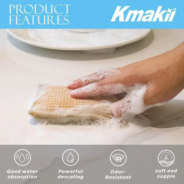 Alt view image 5 of 7 - Bamboo Kitchen Sponges Dish Sponges Natural Cleaning Sponges Beige 6 Pack