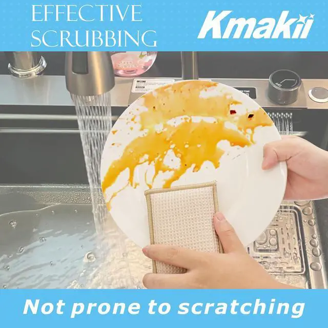 Alt view image 6 of 7 - Bamboo Kitchen Sponges Dish Sponges Natural Cleaning Sponges Beige 6 Pack