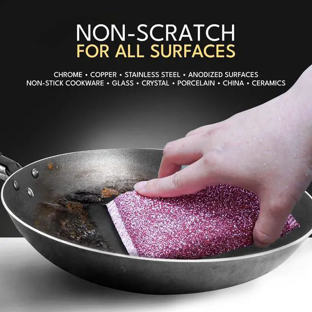 Alt view image 2 of 7 - Dish Sponges for Kitchen (3 Pcs) Non-Scratch Scrub Sponges for Dishes, Pots, Pans, Glass, Stainless Steel & Nonstick CookwareOdor-Resistant, Quick-Dry, Flexible, Durable & Reusable Cleaning Scrubbers