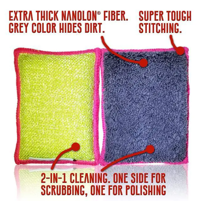 Alt view image 4 of 7 - Sponge Cleaning Sponges. Supersized Everyday Heavy Duty Household Kitchen and Dish Sponge. 2 Pack. 4.5 x 3