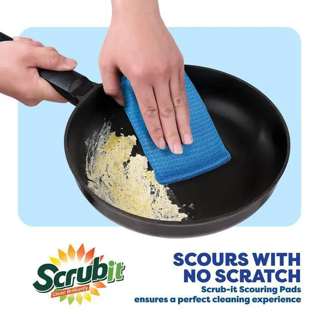 Alt view image 3 of 6 - Multi-Purpose Scouring Pad - Non-Scratch Cleaning Sponges for Pots, Pans, Dishes, Utensils & Non-Stick Cookware - Scrubbing Pads Use for Kitchen, Bathroom - 6 Pack Dish Sponge - (Colored)