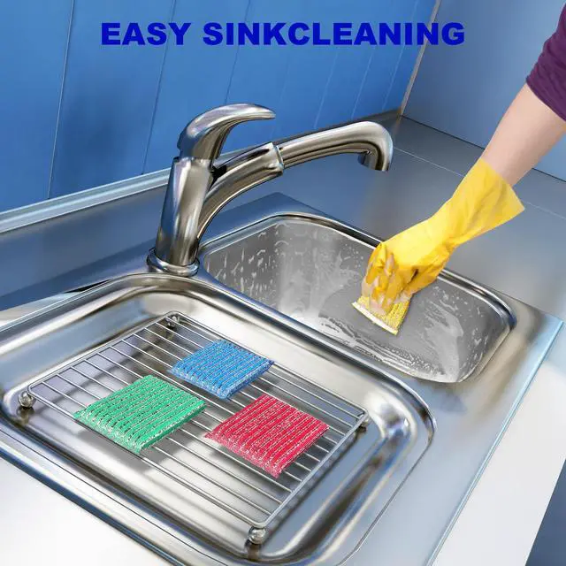 Alt view image 5 of 7 - Premium 8-Pad Sponges Kitchen - Upgraded Dish Sponge, Scrubber, Brush, Ideal for Dishes, Pots, Sink