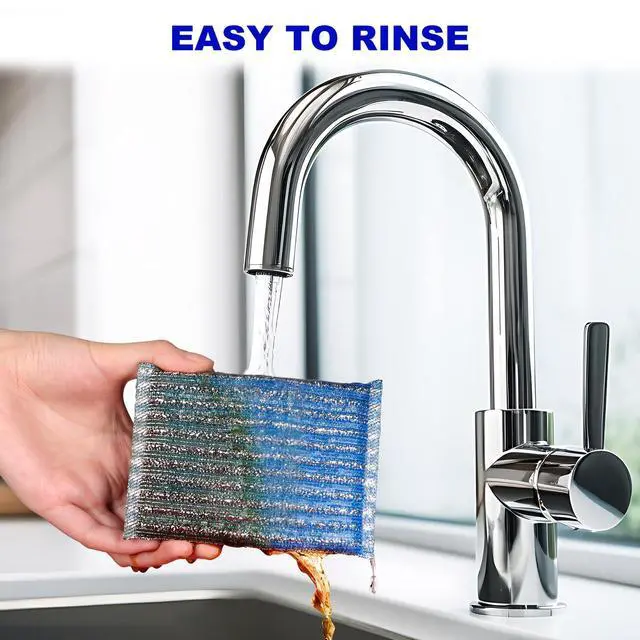 Alt view image 7 of 7 - Premium 8-Pad Sponges Kitchen - Upgraded Dish Sponge, Scrubber, Brush, Ideal for Dishes, Pots, Sink