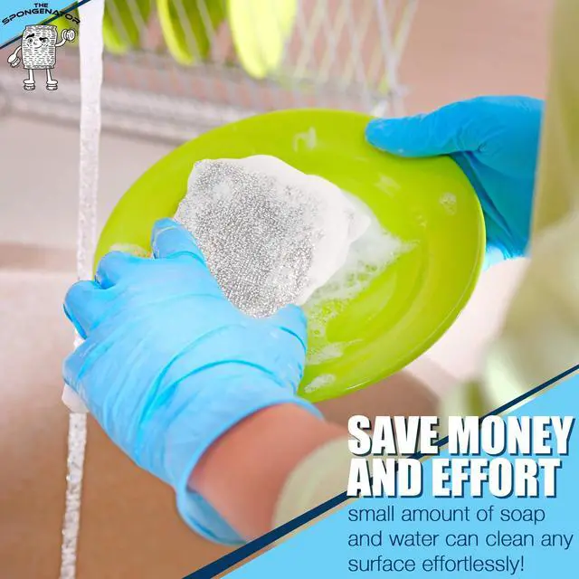 Alt view image 4 of 7 - Kitchen Scrubbing Sponges - Heavy Duty Non-Scratch Scrubbing Cleaner Sponges in 1 Color - Multi-Surface Non-Metal Dish Scouring Scrubbers for Fast Cleaning. (6 Pack)