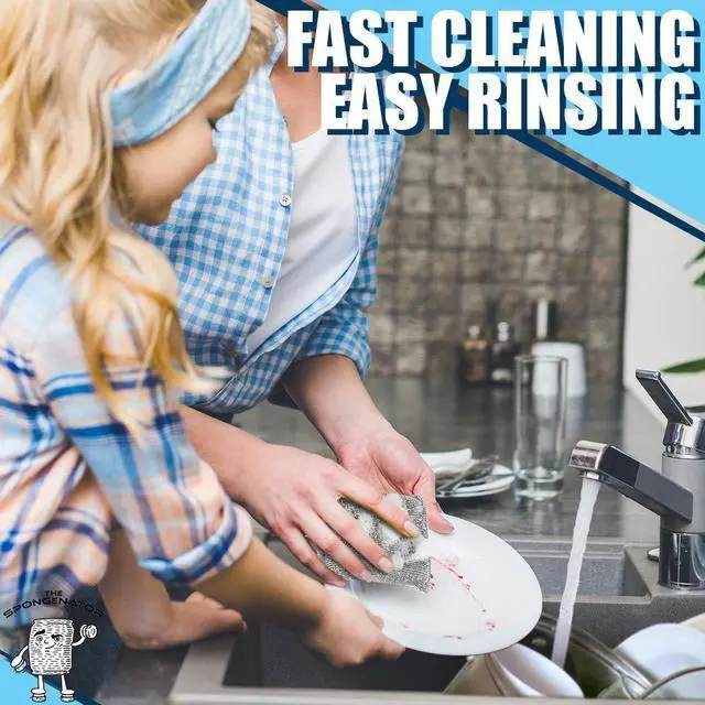 Alt view image 7 of 7 - Kitchen Scrubbing Sponges - Heavy Duty Non-Scratch Scrubbing Cleaner Sponges in 1 Color - Multi-Surface Non-Metal Dish Scouring Scrubbers for Fast Cleaning. (6 Pack)