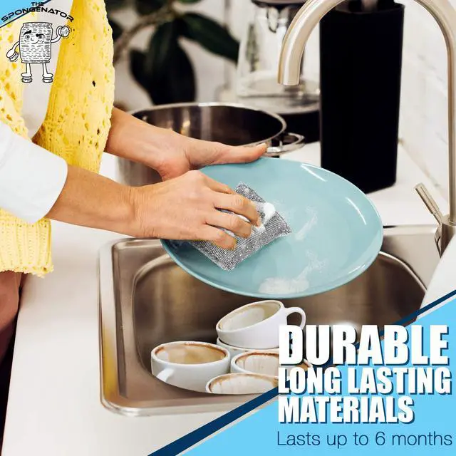 Alt view image 3 of 7 - Kitchen Scrubbing Sponges - Heavy Duty Non-Scratch Scrubbing Cleaner Sponges in 1 Color - Multi-Surface Non-Metal Dish Scouring Scrubbers for Fast Cleaning. (6 Pack)