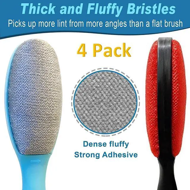 Alt view image 7 of 7 - 4Pack 2Colors Lint Brush for Clothes Furniture Couch, Lint Brush Pet Hair Remover for Clothes Brush, Reusable Lint Brushes for Pet Hair,Velvet Brush, Pet Brush, Fabric Brush
