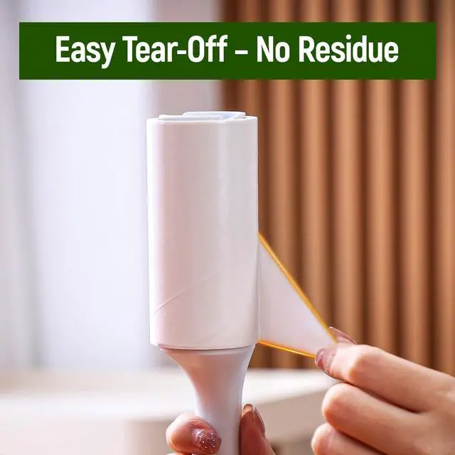 Alt view image 4 of 7 - Extra Sticky Lint Roller for Pet Hair 500 Sheets, Reinforced 2 Handles, Dog & Cat Hair Remover for Clothes, Carpet, Furniture
