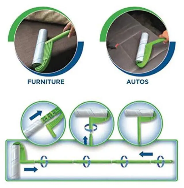 Alt view image 6 of 7 - 10-Inch Wide Lint Roller Refills, 3 Rolls with 50 Sheets Each (150 Sheets Total), Extra Sticky Pet Hair Remover for Carpet & Furniture